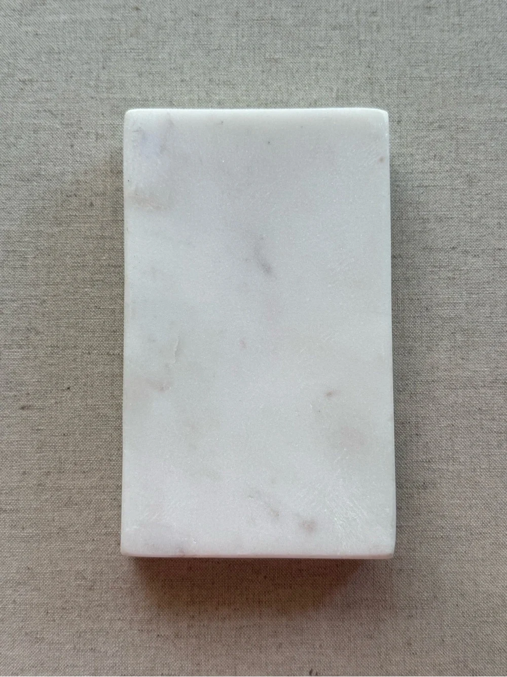 White Marble Soap Dish with Brass Accent | Modern Vanity Decor